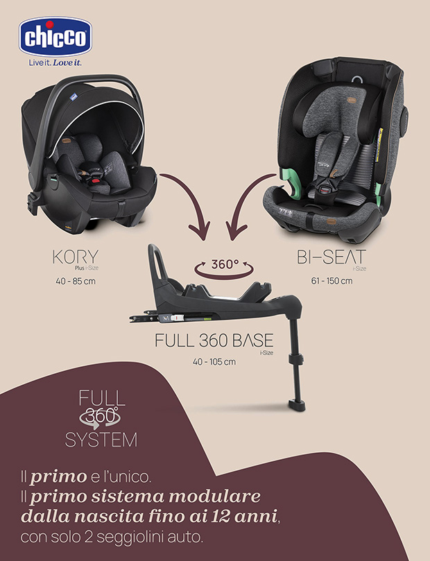 Chicco Bi-Seat i-Size - Il sistema modulare Full 360 System