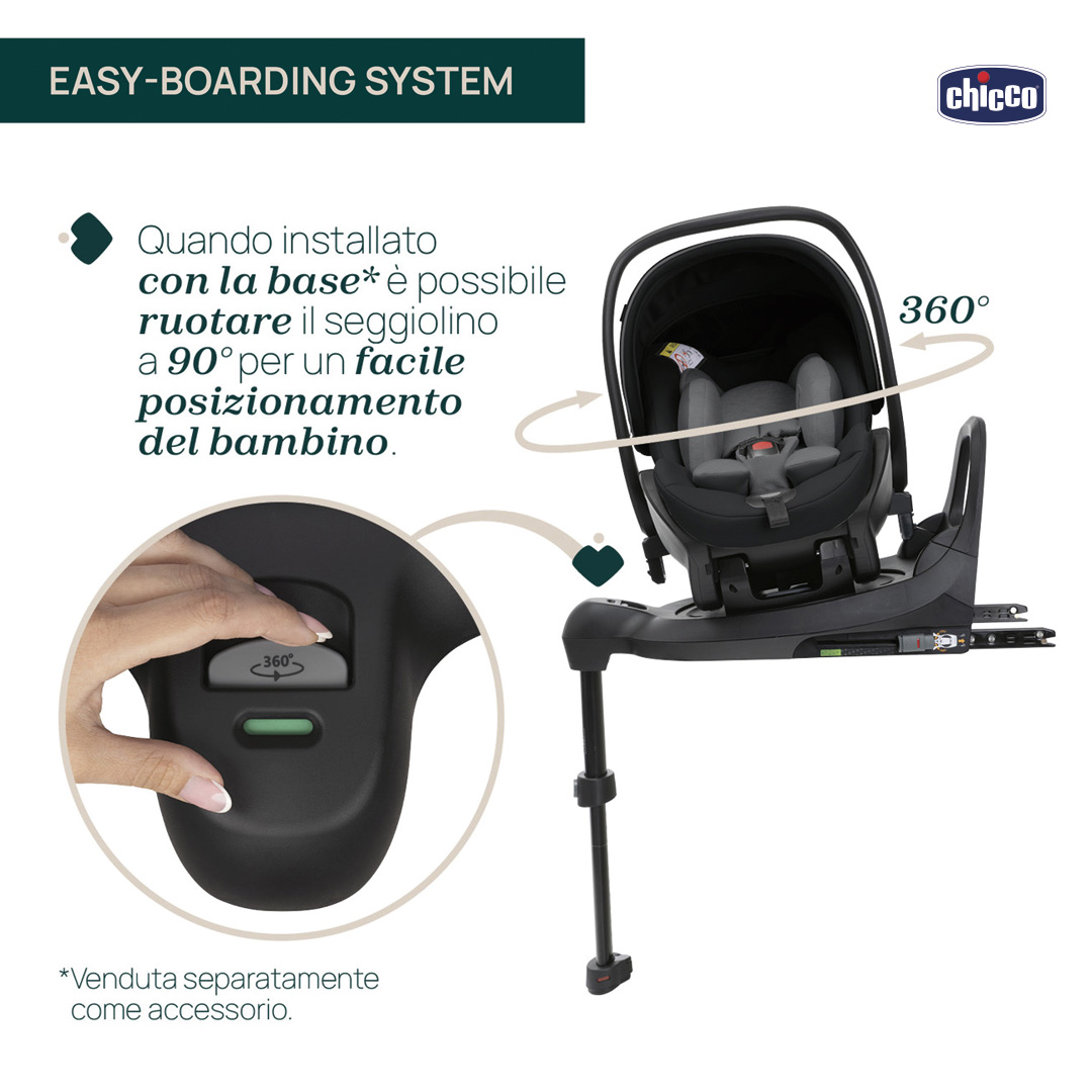 Chicco First-Seat Recline - Funzione rotante con la Full 360 i-Size Base - opzionale