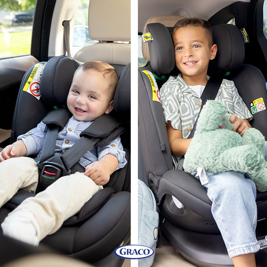 Graco Turn2Me Grow i-Size - vista nelle configurazioni per bimbo piccolo e per bambino grande