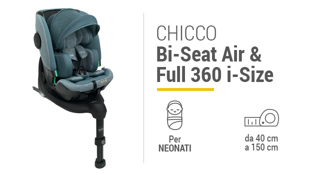 Chicco Bi-Seat i-Size Air - Miglior seggiolino dalla nascita a 6-12 anni - Guida all'acquisto