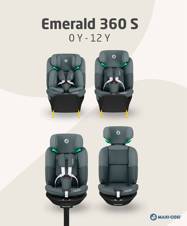 Maxi-Cosi Emerald 360 S - Le configurazioni di utilizzo da 40 a 150 cm di altezza