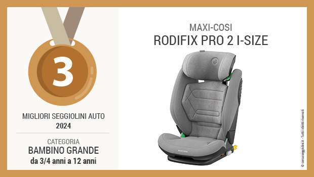 Miglior seggiolino 2024 per bimbi piccoli da 15 mesi a 12 anni - Maxi-Cosi RodiFix Pro2 i-Size