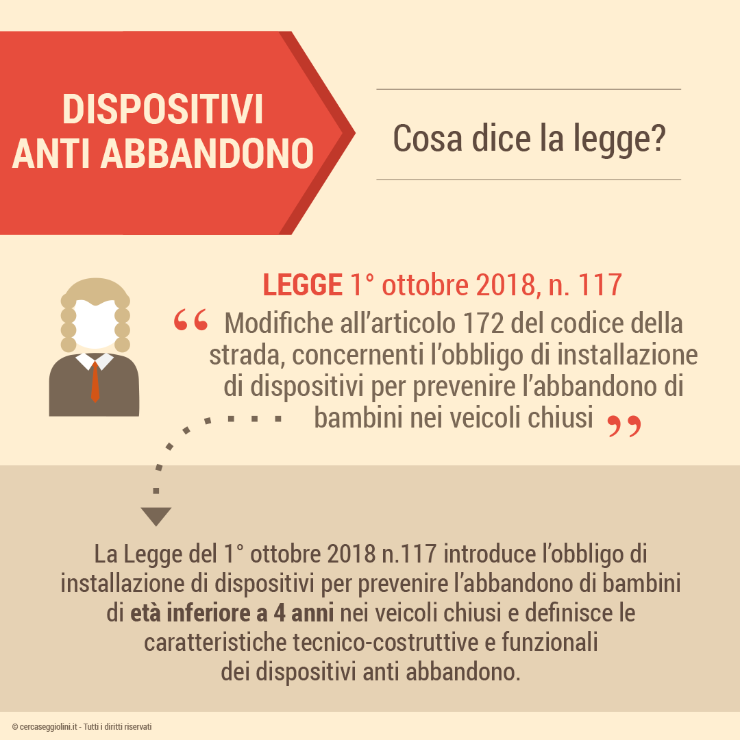 Dispositivi anti abbandono - cosa dice la legge